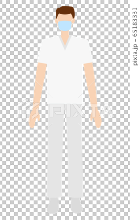 Illustration of a man in a mask working at a medical / nursing site 65183331