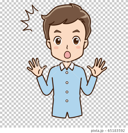 驚く男性のイラストのイラスト素材