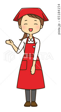 スーパーの店員さん-女性-笑顔2 65184154