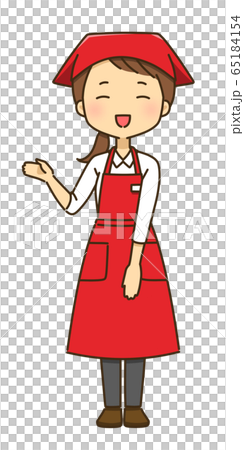 スーパーの店員さん-女性-笑顔2 65184154