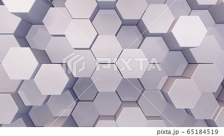 シンプル 背景 バックグラウンド 六角形 ヘキサゴン パターン ブロック デザイン 3d イラストのイラスト素材
