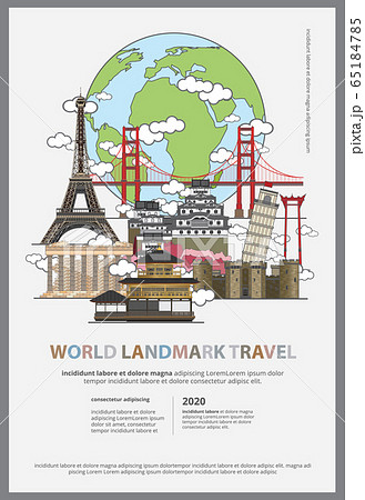 The World Landmark Travel Poster Design Template Vector Illustration The World Landmark Travel Poster Design Template Vector Illustration 65184785