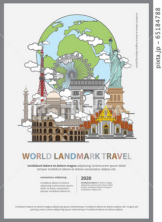 The World Landmark Travel Poster Design Template Vector Illustration The World Landmark Travel Poster Design Template Vector Illustration 65184788