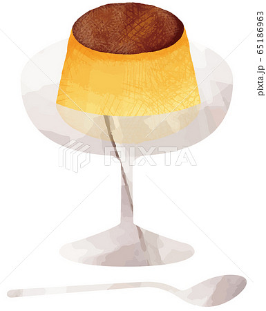 プリン pudding パフェ イラスト  65186963
