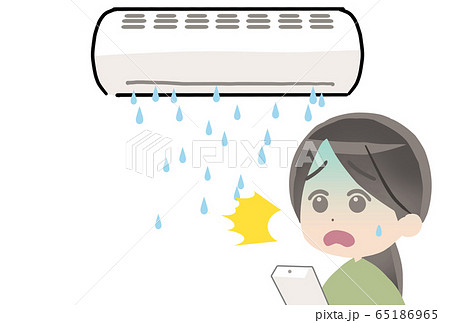 エアコンから水漏れ のイラスト素材