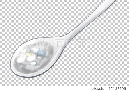 ゼリーで包んだ薬のイラスト1 65187396