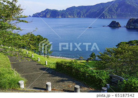 西伊豆　黄金崎公園から駿河湾を望む 65187542