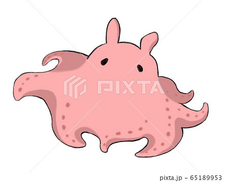 メンダコ 泳いでいるイラスト デフォルメのイラスト素材 [65189953