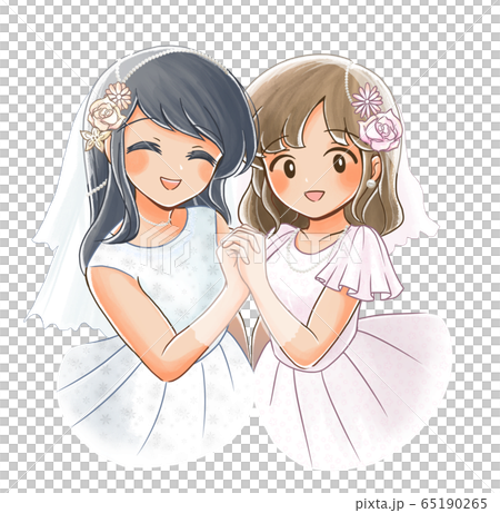 レズビアン婦婦のイラスト1 65190265