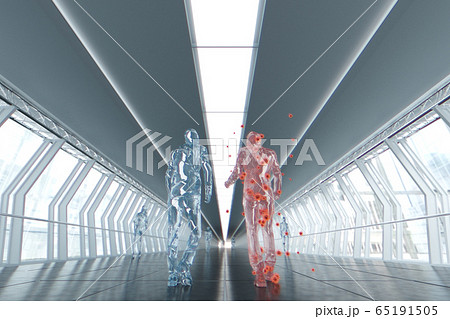 ウイルス コロナウイルス 感染 Coronavirus infection cg 密接 密集 ガラス 65191505