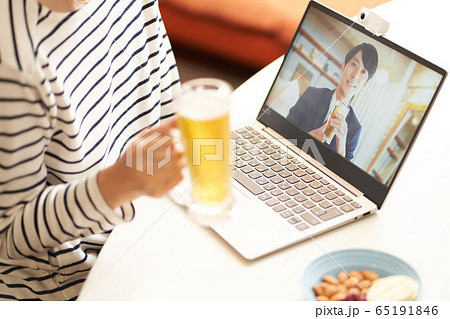 オンライン飲み会 イメージ オンライン飲み会 イメージ 65191846