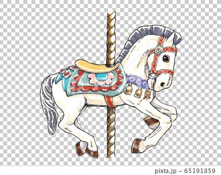 メリーゴーランドの馬のイラスト素材