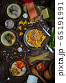 Mexican food mix colorful background Mexico 65191991