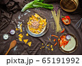 Mexican food mix colorful background Mexico 65191992