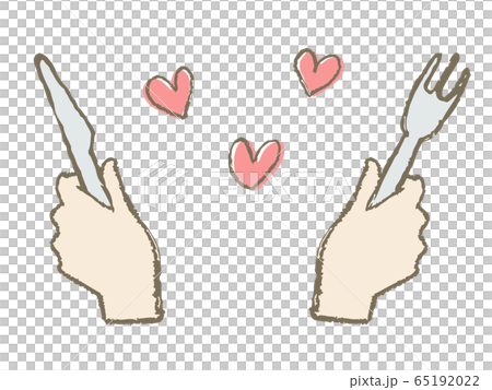 Hand with a knife and fork 65192022