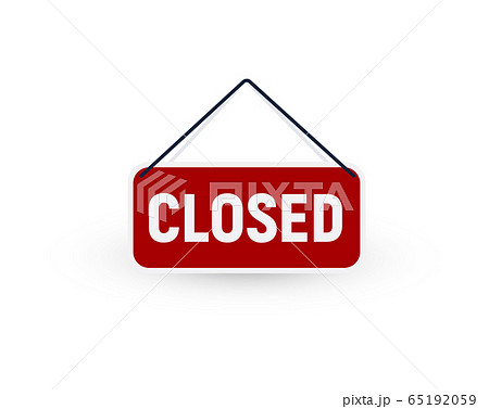 Isolated closed door tablet vector sign. No enter store symbol. Locked room element illustration. Important announcement. 65192059
