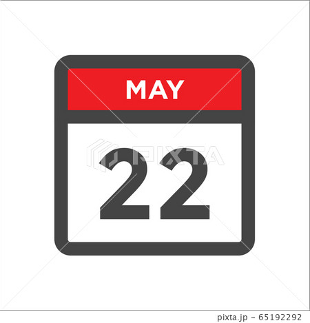 May 22 calendar icon w day of month 65192292