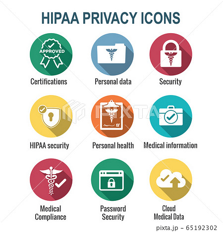 HIPAA Compliance icon set with hippa image 65192302