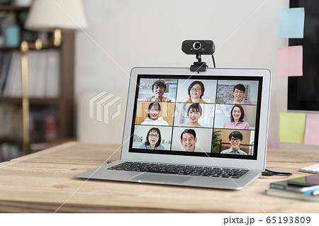 オンラインミーティング ウェブ会議 在宅ワーク イメージ オンラインミーティング ウェブ会議 在宅ワーク イメージ 65193809