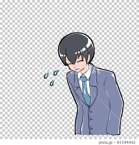 スーツ 謝る 男性 社員のイラスト素材