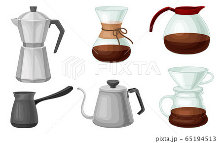 Teapots and Kettles Isolated on White Background Vector Set 65194513