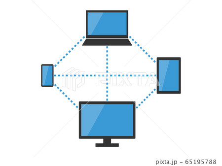 パソコン スマホ タブレット デジタルネットワーク イラスト のイラスト素材