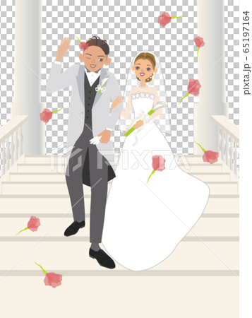 結婚式 フラワーシャワーのイラスト素材