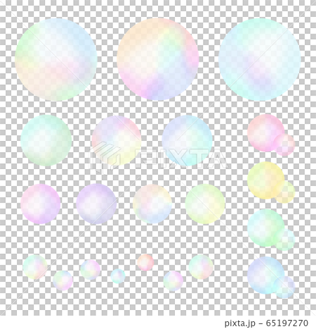 シャボン玉 素材セット（ベクター版） 65197270