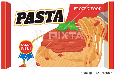 冷凍食品 ミートスパゲッティ 英語版のイラスト素材