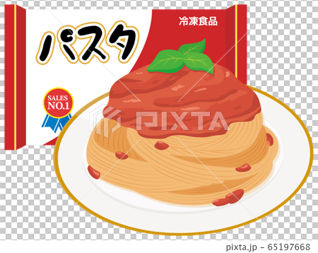 冷凍食品 ミートスパゲッティのイラスト素材