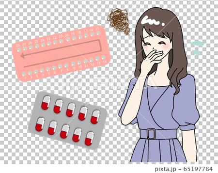 薬の副作用に苦しむ女性 薬の副作用に苦しむ女性 65197784