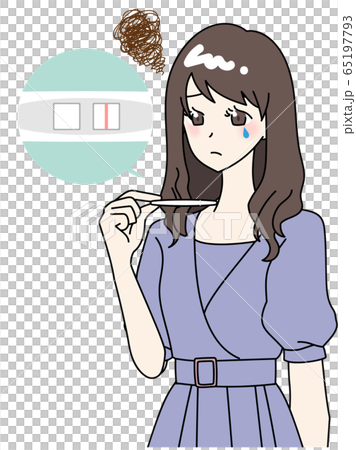 妊娠していないことに落ち込む女性 65197793