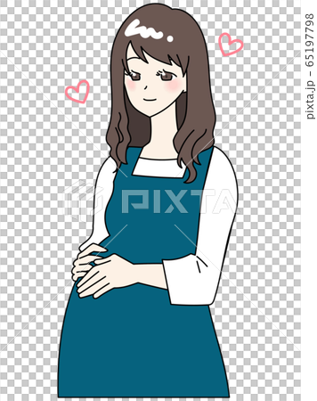 幸せそうな妊婦のイラスト素材