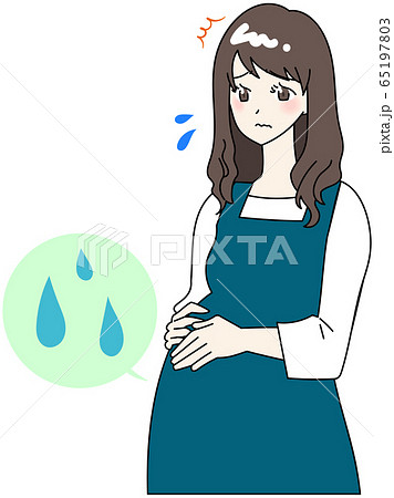 尿もれに悩む妊婦 65197803