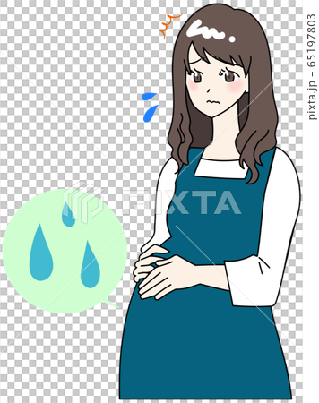 尿もれに悩む妊婦 65197803