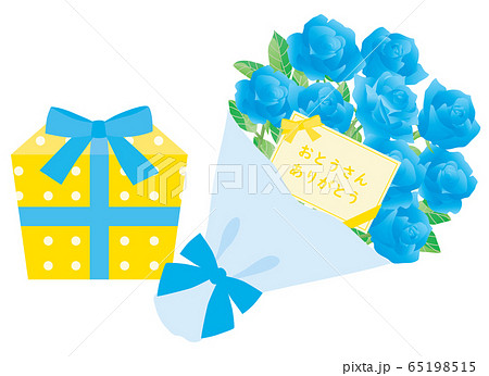 父の日のバラの花束とプレゼント 65198515