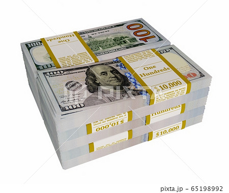 Pile of american dollars 3D illustration 65198992