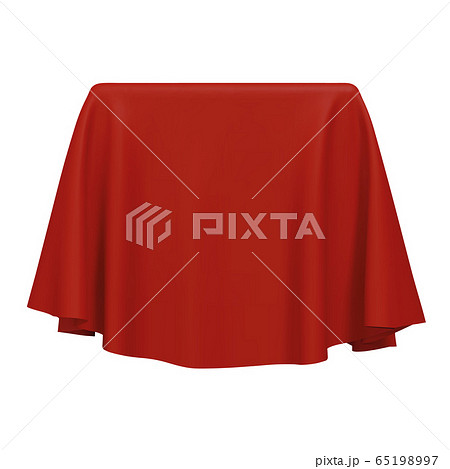 Red fabric covering a blank template vector 65198997