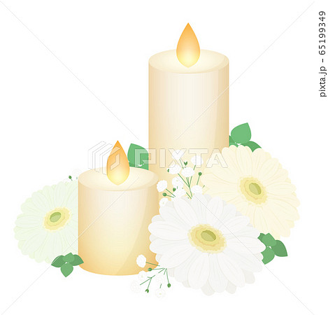 結婚式の机の上の飾りのイラスト 装花のイラスト素材