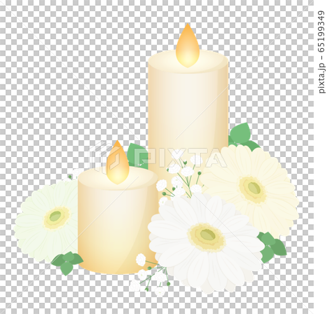 結婚式の机の上の飾りのイラスト_装花 65199349