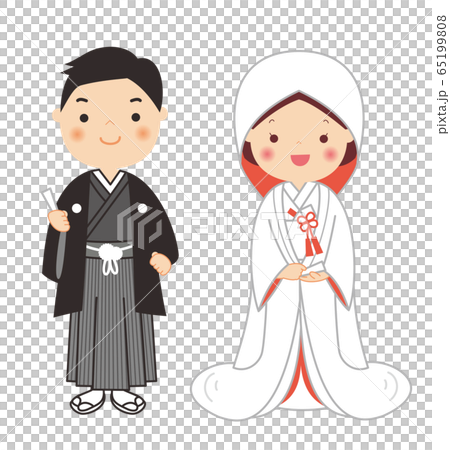 Wedding kimono white pure cotton hat - Stock Illustration [65199808 ...