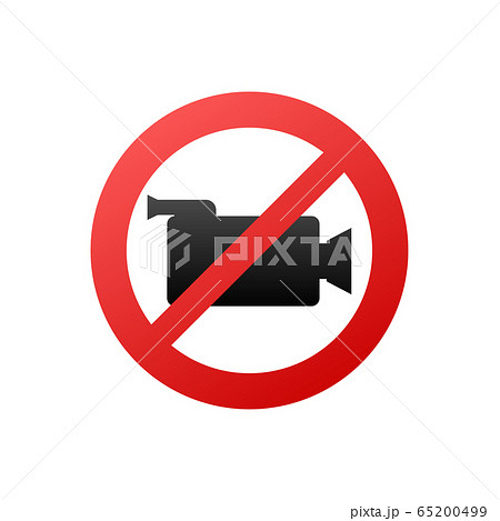 no record. Photo camera vector icon. Picture on white backdrop. Stop sign. Web icon. Symbol, sign. Vector stock illustration. no record. Photo camera vector icon. Picture on white backdrop. Stop sign. Web icon. Symbol, sign. Vector stock illustration. 65200499