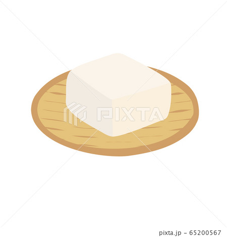 ザルに乗せた豆腐のシンプルなベクターイラスト 65200567
