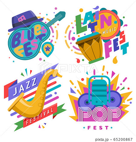 Music Festivals Emblem Invitationのイラスト素材