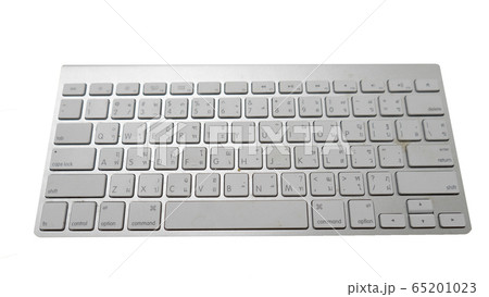 Top view of isolate white computer keyboard on white background nobody. Top view of isolate white computer keyboard on white background nobody. 65201023