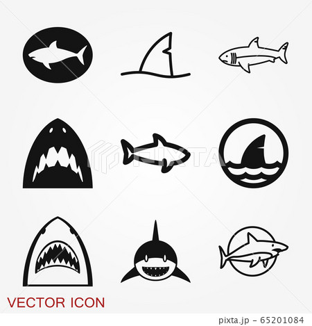 Shark icon. Sea and Ocean Animal symbol isolated 65201084