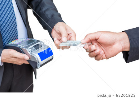 Businessman are accepting credit card from 65201825