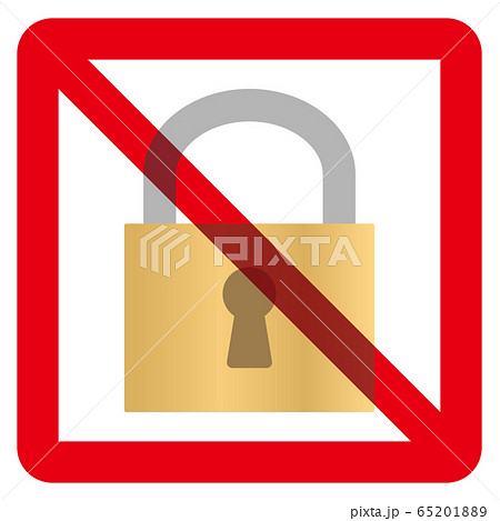 南京錠と禁止マーク 65201889