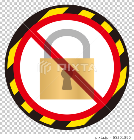 掛鎖和禁止標誌 65201890