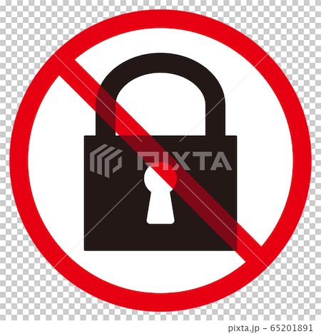 掛鎖和禁止標誌 65201891
